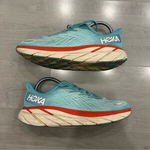 Hoka One One Women’s Sz 9.5 B Clifton 8 Blue Running Shoe Aquarelle 1119394 AEBL